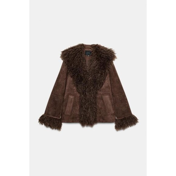 ZARA DOUBLE-FACED FAUX FUR JACKET - Picture 8 of 10
